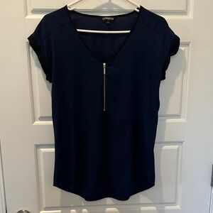 Express Deep Blue Women's Blouse with Zipper